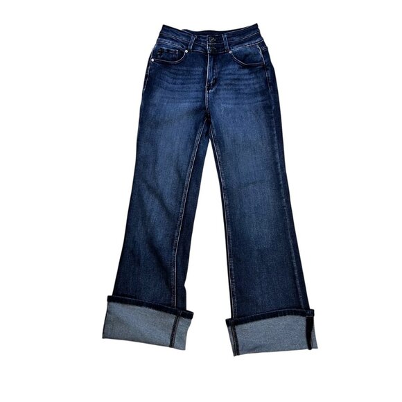 KanCan 3/25 Tall Jeans Casual Dark Collegiate School Cuff Stretch - Picture 4 of 8